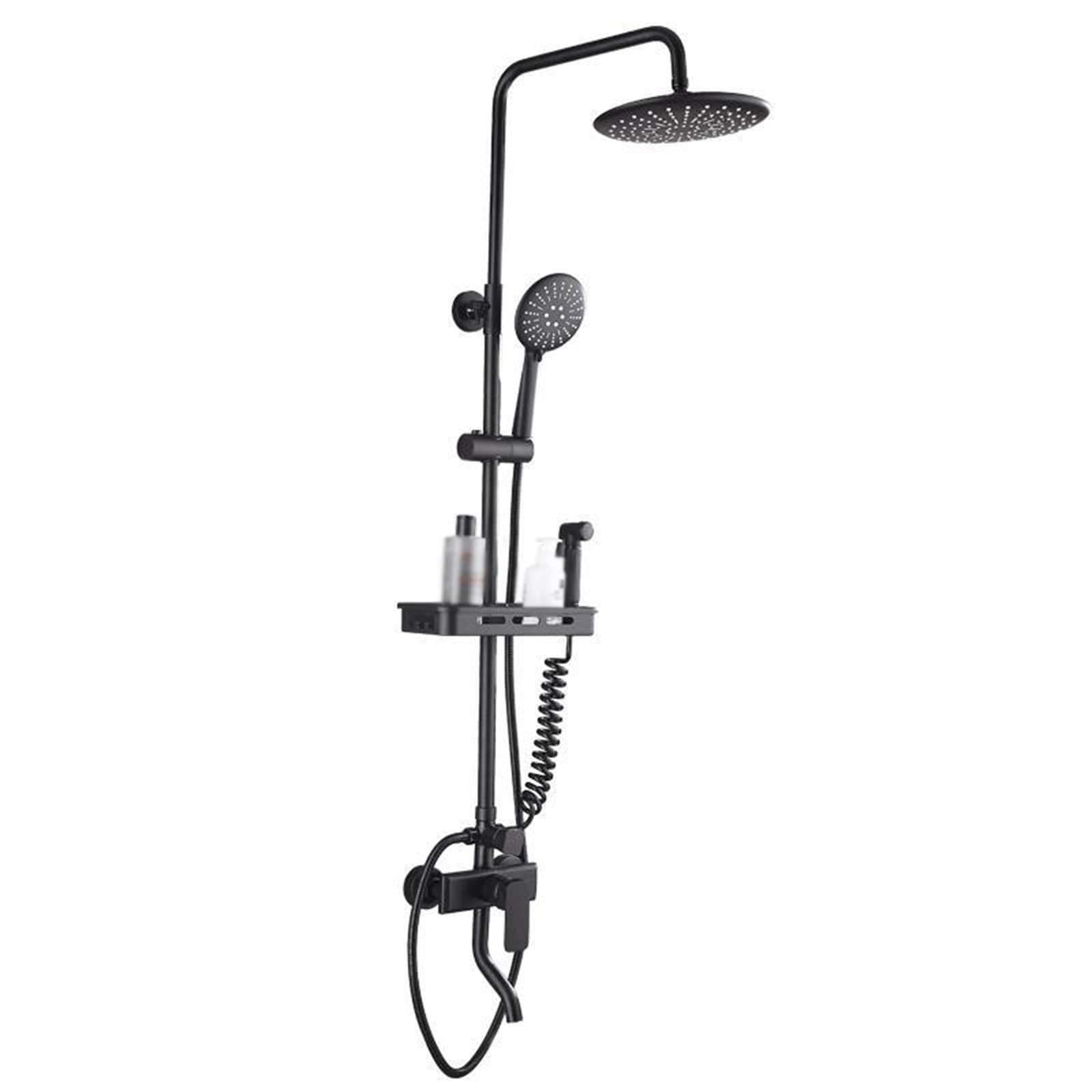 Combinaison de douche avec douche à main réglable multifonction noir