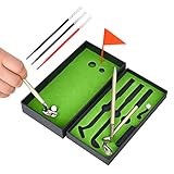 Mini Golf Club Pen Set Gifts for Man Dad Funny Office Souvenir Birthday Gifts for Boss Coworker Unique Novelty Golf Game Desktop Toys Cute Mini Putting Green Golf Course