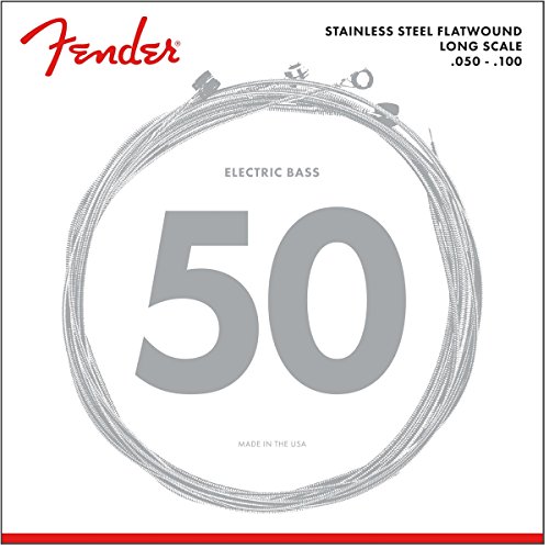 Fender 9050ML Stainless Steel Flatwound Long Scale Electric Bass Guitar Strings - Medium
