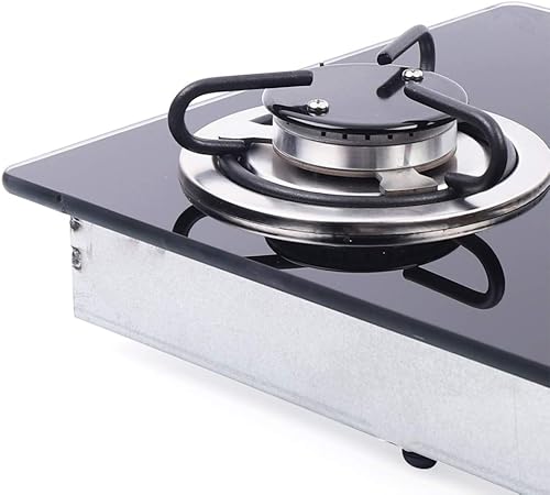 Miniatura 6 de Estufa de gas, quemador de gas LPG de 2 quemadores, panel de vidrio templado, encimera de estufa de gas caravana, perilla de control para