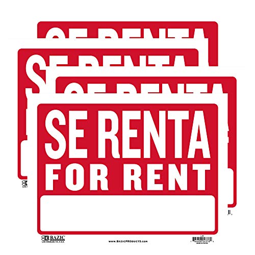 Panneau BAZIC pancarte Se Renta 9x12 pouces lot de 4 affiches signalisation location