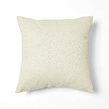 Best Home Fashion Ivory Faux Silk Hand Beaded Decorative Pillow Cover- 18