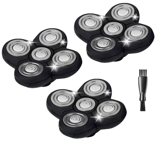 Head Shaver Replacement Blades Compatible with Freedom Grooming Bald Head Shaver 5 Blades Refills Shavers Heads for Shaving Bald Men Replacement Blade Compatible with Flex Series Shaving Kit 3Packs.
