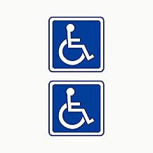 Autodomy Disabled Disabled Stickers Pack 2 Units | Disabled Sticker Car Van Truck 10x10cm (External Use)