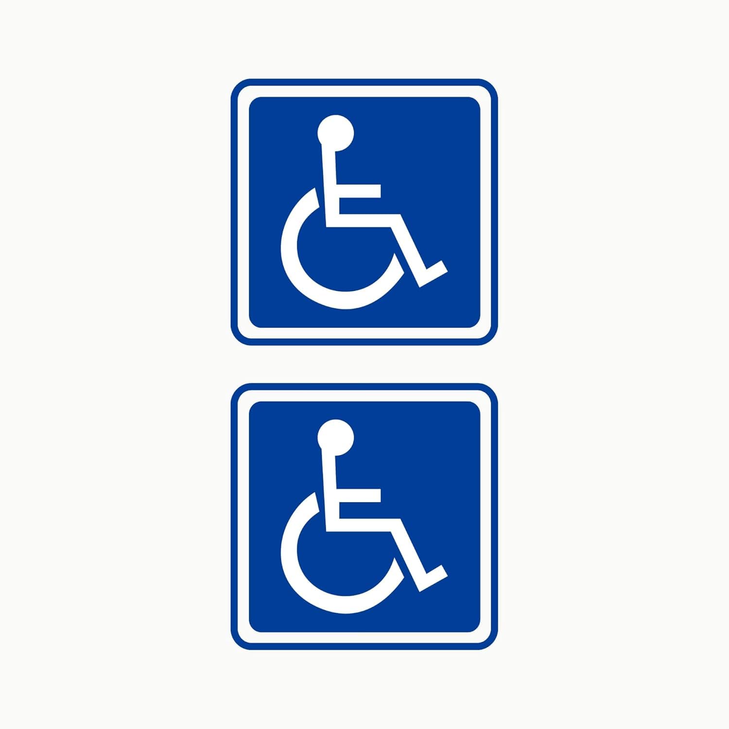 Autodomy Pegatinas Discapacitado Minusvalido Pack 2 Unidades | Adhesivo Minusvalido Coche Furgoneta Camión 10x10 cm (Uso externo)