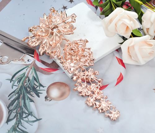 Image of Gyn&Joy 7.59 Inch Crystal Large Wedding Bouquet Brooch Pin