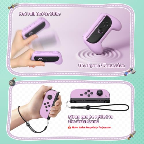 Image of FASTSNAIL Switch Controller Grips for Nintendo Switch 2 /1 /OLED for Joy-Con | Switch Joypad Holder Handle Kit, Wear-Resistant & Anti-Slip, Ergonomic Design, Switch Grip for Joycon 2 /1 Accessories, 2 Pack