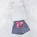 FEITONG Girls Lace T-Shirt+Stripe Shorts Set (Age:2-3Y) White