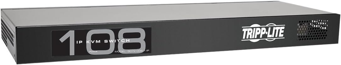 Tripp Lite NetCommander 8-Port Cat5 Compact KVM Over IP Switch, Simultaneous 1 Remote + 1 Local User, IPv4 & IPV6 Supported, 1U Rackmount, 3-Year Warranty (B072-008-1-IP)