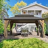 NATURE CEDAR MATERIAL: Crafted from 100% premium cedar wood, domi hardtop gazebo cedar wood offers durability and a natural look. Treated to resist grease and corrosion, it maintains its original texture for long-lasting use in any weather. ENHANCED ...