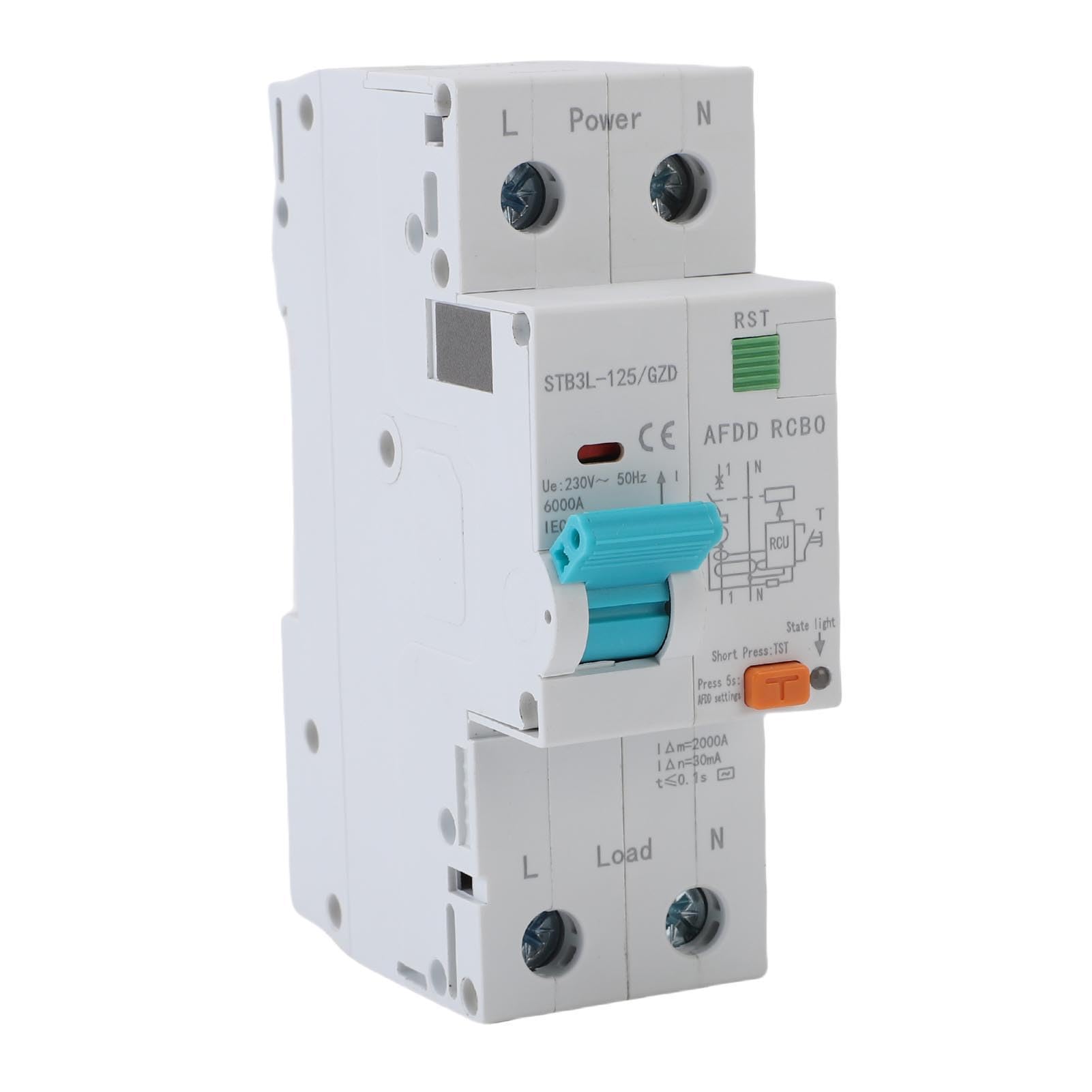 FTVOGUE Interruttore Automatico Salvaarco 1P+N AFDD RCBO RCCB Interruttore Automatico Miniaturizzato 63A con Protezione Dalle Perdite di Sovraccarico per Impianti Elettrici Domestici e Industriali