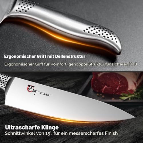 SYOKAMI 14-teilig Japanisches Küchenmesser Set, magnetisches Messer Set – Ansicht 6