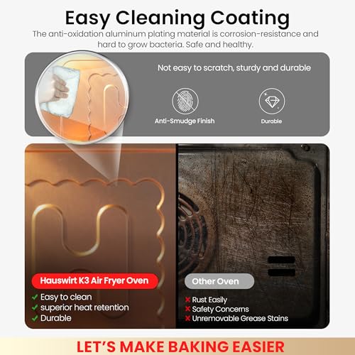 Hauswirt-Air-Fryer-Toaster-Oven-Combo-K319QT-Retro-Toaster-Oven-Air-Fryer-OvenCountertop-Convection-Oven1250W150F-450FNon-Stick-Stainless-SteelOnline-Recipe-Booklet-cream-white Hauswirt Air Fryer Toaster Oven Combo K319QT Retro Toaster Oven Air Fryer OvenCountertop Convection Oven1250W150F 450FNon Stick Stainless SteelOnline Recipe Booklet cream white