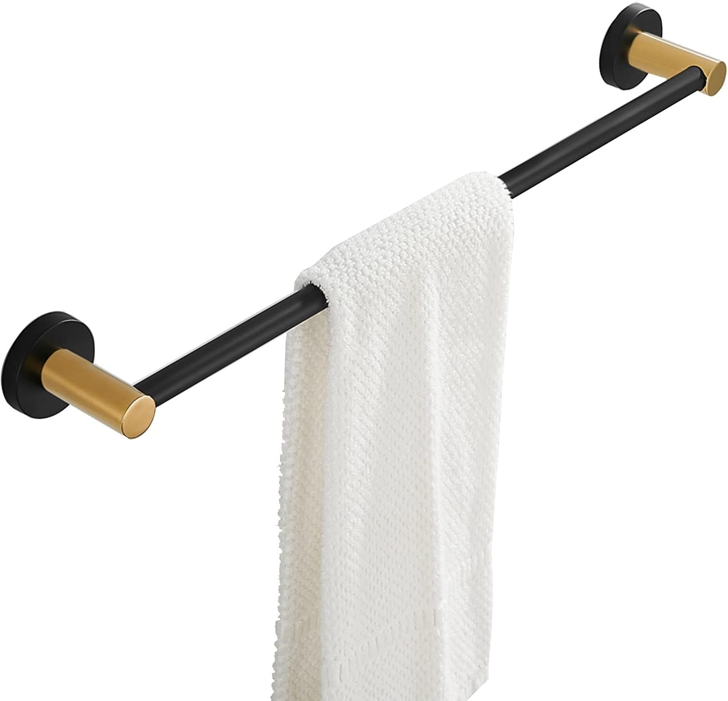 Barre porte-serviettes en acier inoxydable noir mat au design moderne épuré