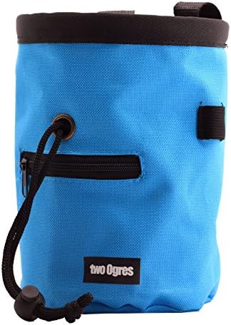 two Ogres Essential-Z Climbing Chalk Bag with Belt and Zippered Pocket for Climbing, Gymnastics, Weight Lifting