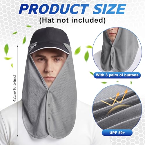 Image of Geyoga 3Pcs UV Sun Protection Neck Drape | Adjustable Neck Shade, Mesh Neck Sun Protection, Breathable Sun Protector, Hat Drape for Fishing, Hiking and Outdoor Work