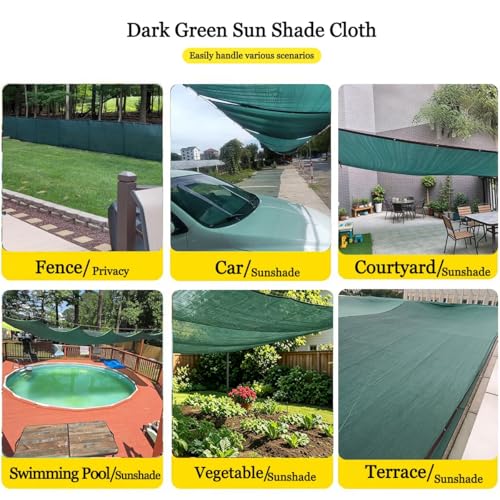 Voile d'ombrage rectangulaire 4x6m verte avec oeillets - 7