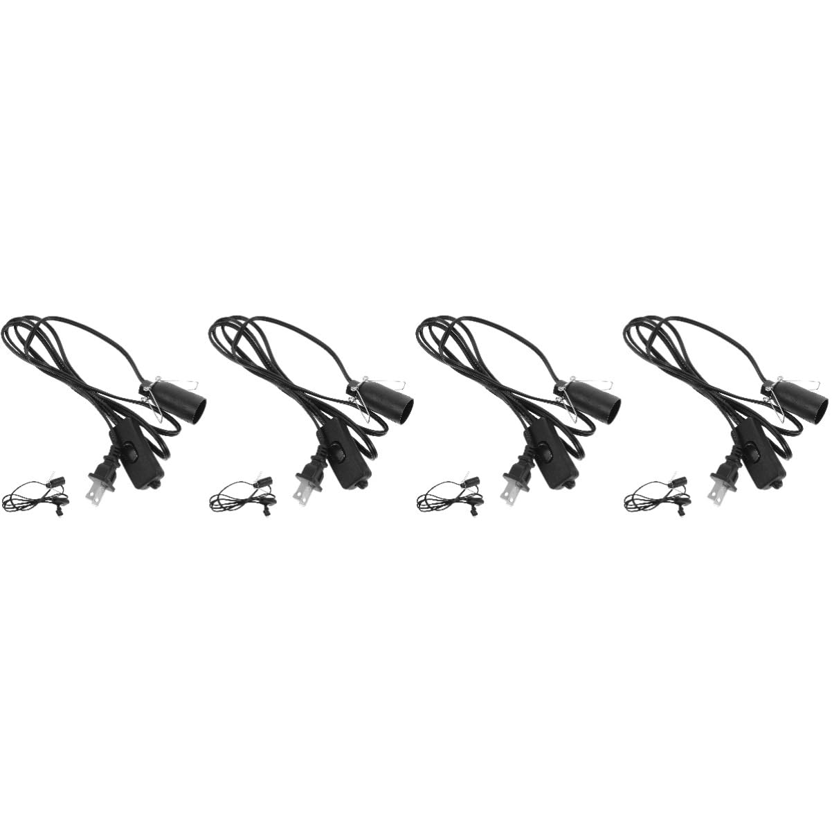DOITOOL 8pcs Cord Cable Replacement Light Socket with Us Clips for Candelabra Fixtures for Seasonal Decor and Craft Projects