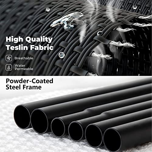 Buyplus Elevated Outdoor Dog Bed - 36”L Portable Camping Dog Cots, Breathable Raised Pet Bed With Anti-Slip Rubber Feet, Suited For Medium Large Dog Up To 150Lbs (Black) #TOP2