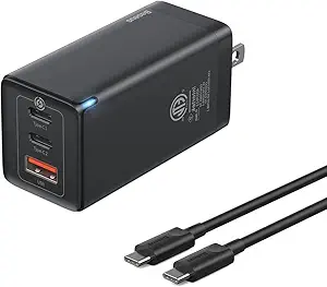 Baseus 65W USB-C GaN Charger, 3-Ports Foldable