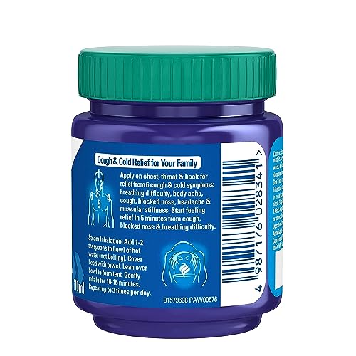 Image of Vicks Vaporub 110ml, Relief From Cold, Cough, Blocked Nose, Headache, Body ache, Muscular stiffness and Breathing difficulty