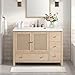Alaterre Furniture Lucca Bathroom Vanity - Freestanding Cabinet Without Sink - 48 Inch Wood Bathroom Vanity with Large Bottom Drawer, 3 Small Drawers, and Soft-Close Doors (Natural)