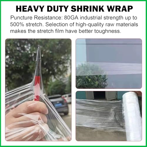 20in Stretch Wrap Roll, Heavy Duty 1500ft Shrink Wrap, Pallet Wrap 4 Pack by Elxrict - Image 2