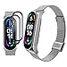 BDIG Cinturino per Mi Band 6 Cinturini Metallo in Acciaio Inossidabile Bracciale + 2 Pz TPU Pellicola Protettiva per Mi Band 5 Cinturino di Ricambio Braccialetto da Polso Sostitutivo Wristband Mi 5/6