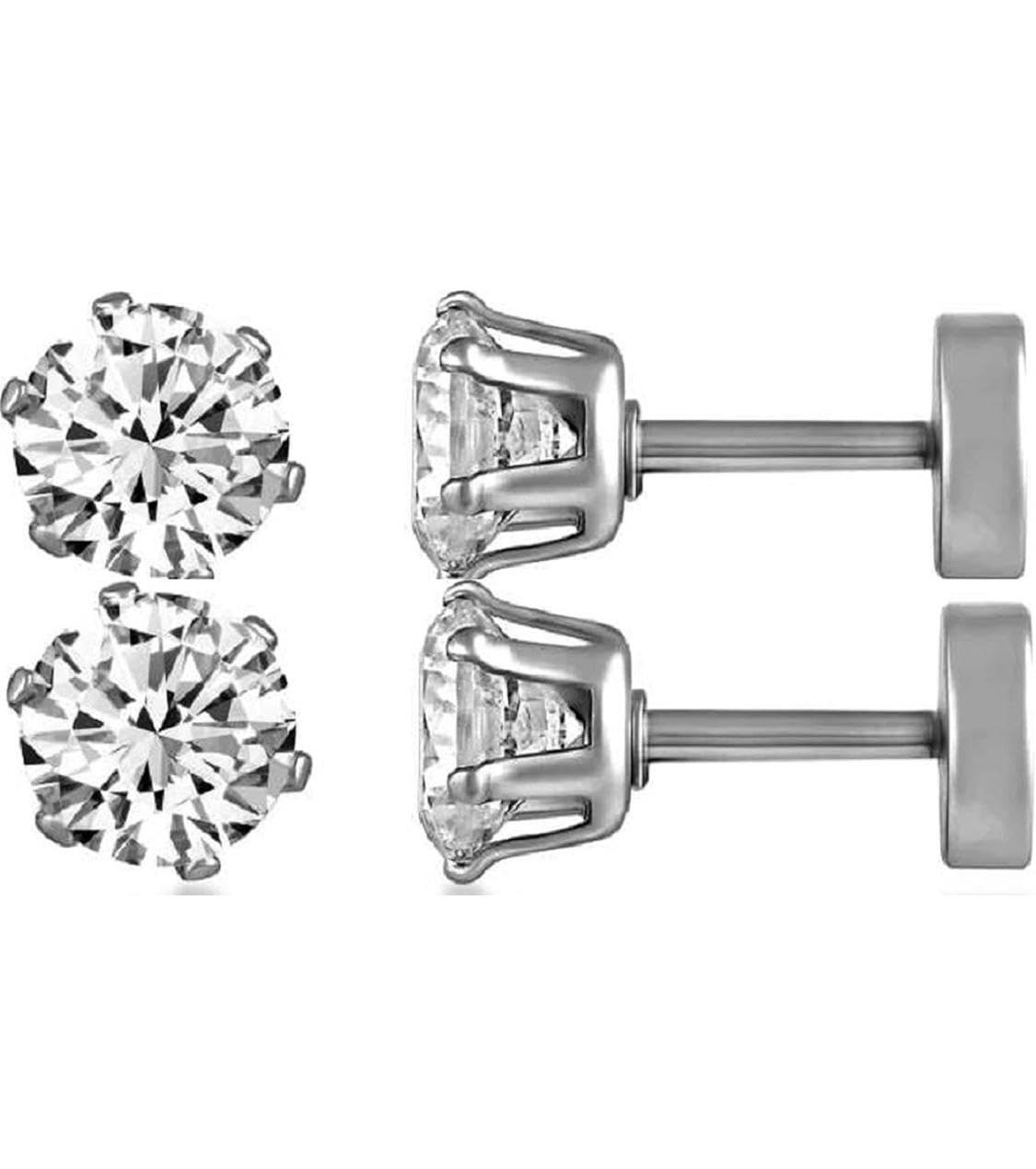 Stainless Steel Crystal Stud Earrings, Fashion Jewellery for Men and Women