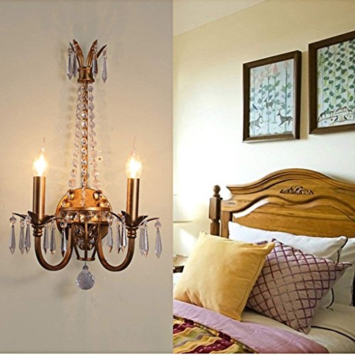 GZ Lámpara de Pared de Cristal estilo americano ideal como luz frontal de espejo 2