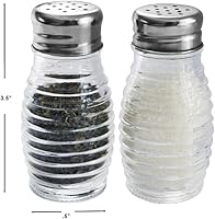Vista 7 de HOME BASICS Beehive-Style - Juego de salero y pimentero de cristal, 2.5 onzas, transparente