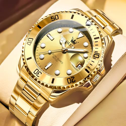 Image of OLEVS Luxury Watches for Men Big Stainless Steel Waterproof Quartz Analog