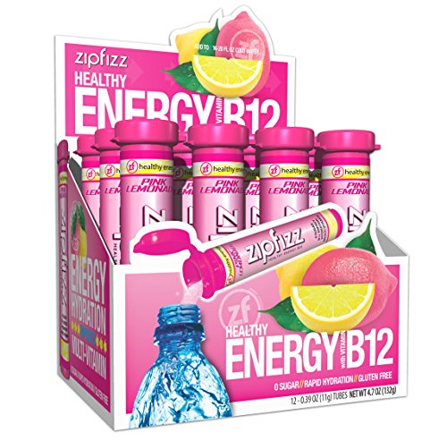 Image of Zipfizz Daily Energy Drink Powder, Pink Lemonade, 12 Pack | 3-in-1 Sustained Energy, Rapid Hydration, and Essential Vitamins | Sugar-Free | Electrolyte Powder | Contains Vitamin B-12 & Antioxidants