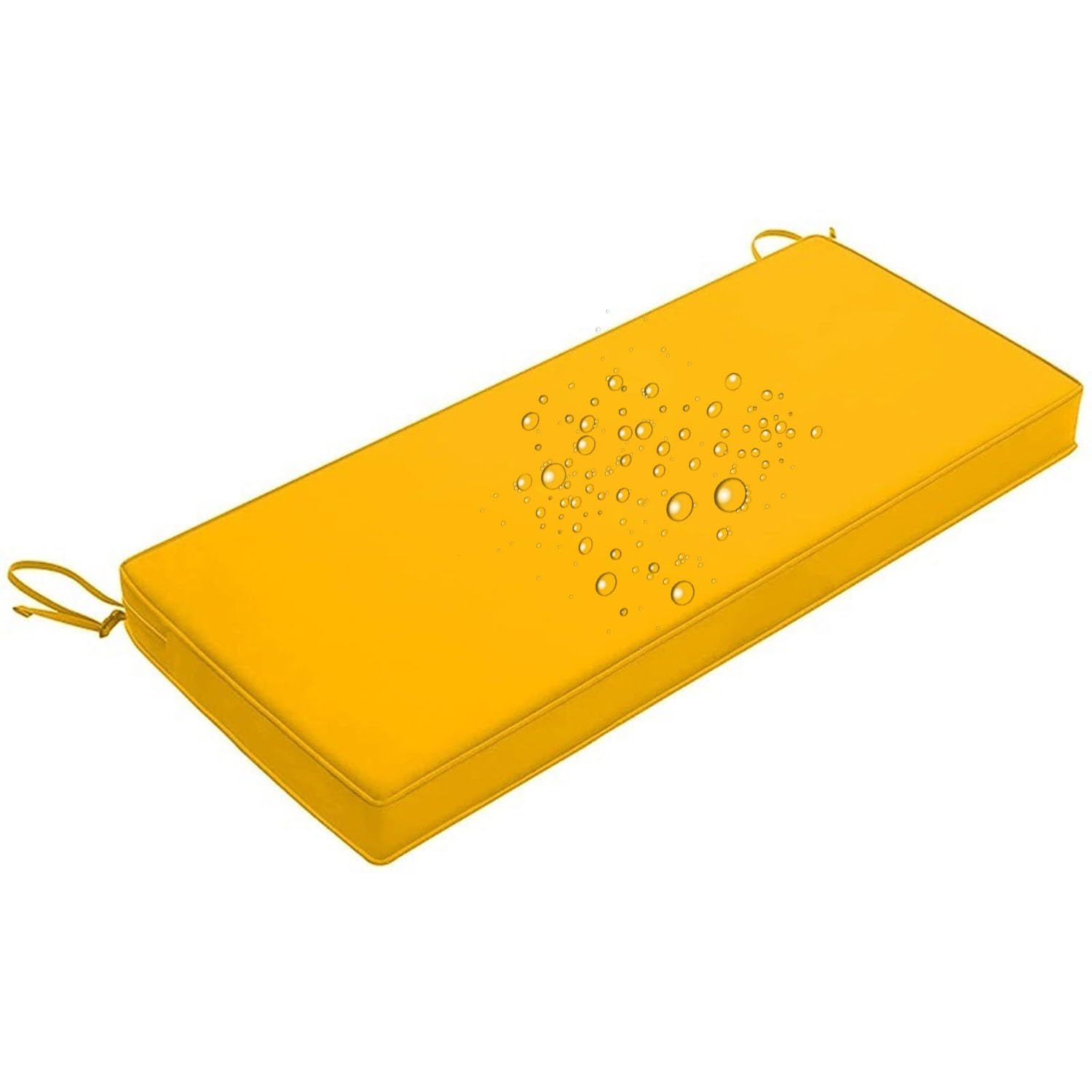 Odaima Bench Cushion Waterproof, Seat Cushions for Outdoor Furniture 80/120/100/150/180x40 cm,High-Density Bench Pad Anti-Slip with Ties,Patio Porch Swing Replacement Seat Pad(Yellow,100x55x5cm)