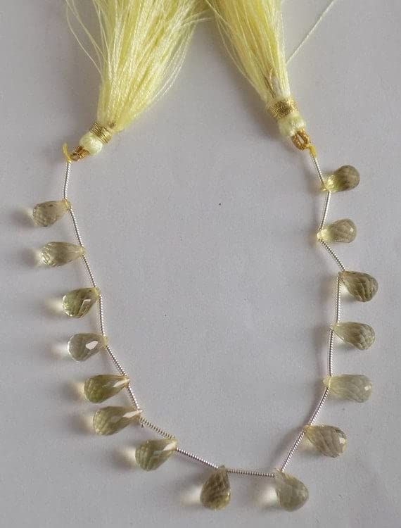Lemon Quartz briolettes pierre naturelle goutte facettée pour perles bijoux DIY