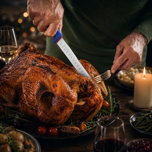 DRAGON RIOT 10" Brisket & Turkey Carving Knife – Meat Breaking Knife for BBQ, Thanksgiving & Holiday Cooking, Stainless Steel Blade, Non-Slip Ergonomic Handle, Great Gift for Home Chefs & BBQ Lovers — view 4