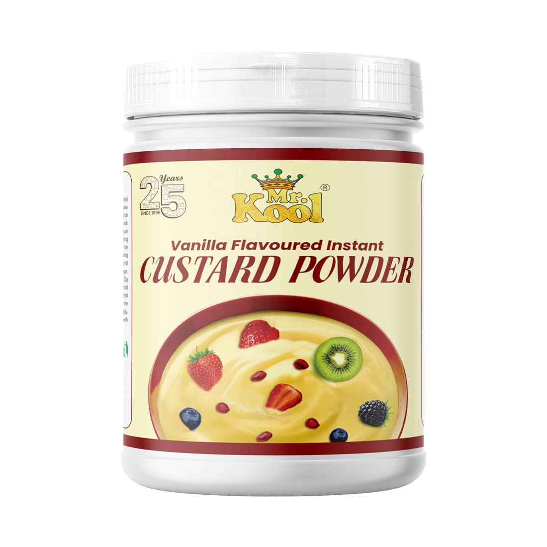 Mr. Kool Custard Powder Vanilla Flavor 800 Gm Jar β Perfect for Making Delicious Fruit Custard, Puddings, Pancakes & More β Ideal for Sweet Desserts & Baking