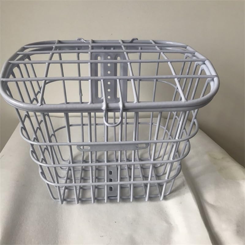 Cestino per bici elettrica Cestino per bici interamente in metallo, anteriore e posteriore, bianco, decorativo da appendere