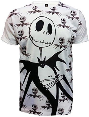 Trendgear Jack Skellington The Nightmare Before Christmas BAT Sublimation Unisex T Shirt (XXL) White