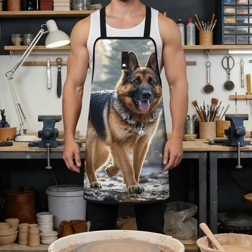 Delantal de trabajo ajustable unisex con bolsillos miniatura 4