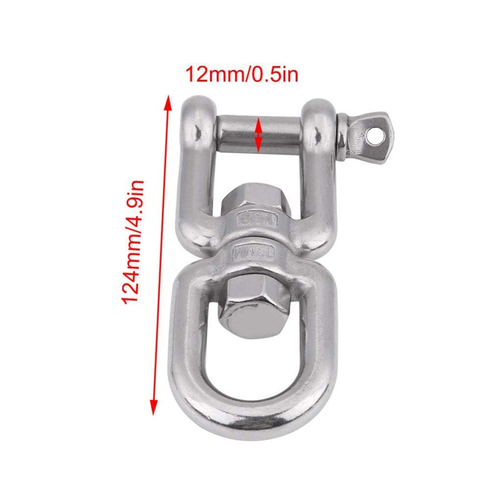 KIMISS Schwerlast 304 Edelstahl Swivel Ring Snap Rollen Schäkel Gerät(12mm)
