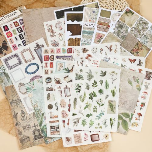 Image of 500PCS+ Vintage Aesthetic Stickers for Adults Waterproof Scrapbook Journal Daily Planner Diary Notebook Handbook Stickers Scrapbooking Supplies for DIY Paper Crafts Vinyl Sticker