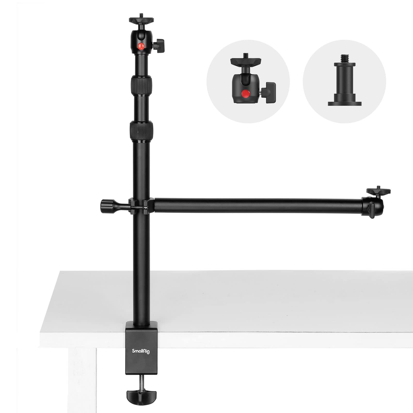 SMALLRIG Kamera-Tischhalterung mit magischem Arm und 1/4-Zoll-Kugelkopf, Verstellbarer 13-35,4-Zoll-Lichtstativ, C-Klemme für DSLR-Kamera, Ringlicht, Live-Streaming, Foto- und Videoaufnahmen - 3992