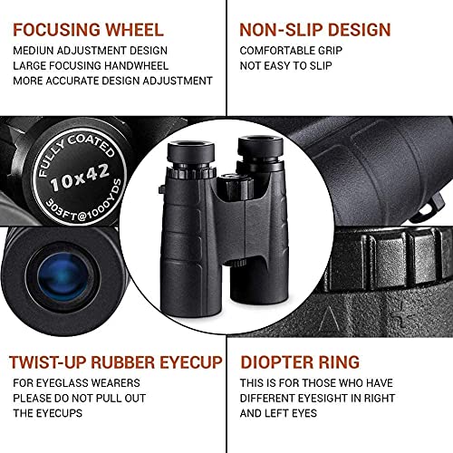 Binoculares 10x42 para adultos con lente HD miniatura 5