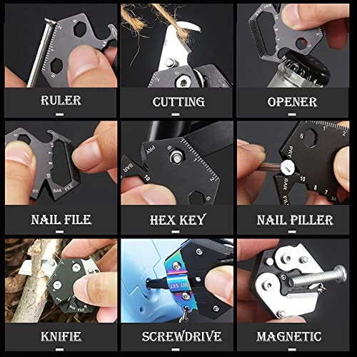 Multitool With Key Chain, Upgraded 14 In 1 Stainless Steel Mini Edc Coin-Shape Bicycle Repair Outdoor Camping Pocket Tool Combining Ruler Allen Wrench Screwdriver And More #TOP2