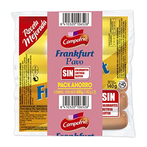 Campofrío - Salchichas Frankfurt Pavo Pack 3 (140 g x 3)