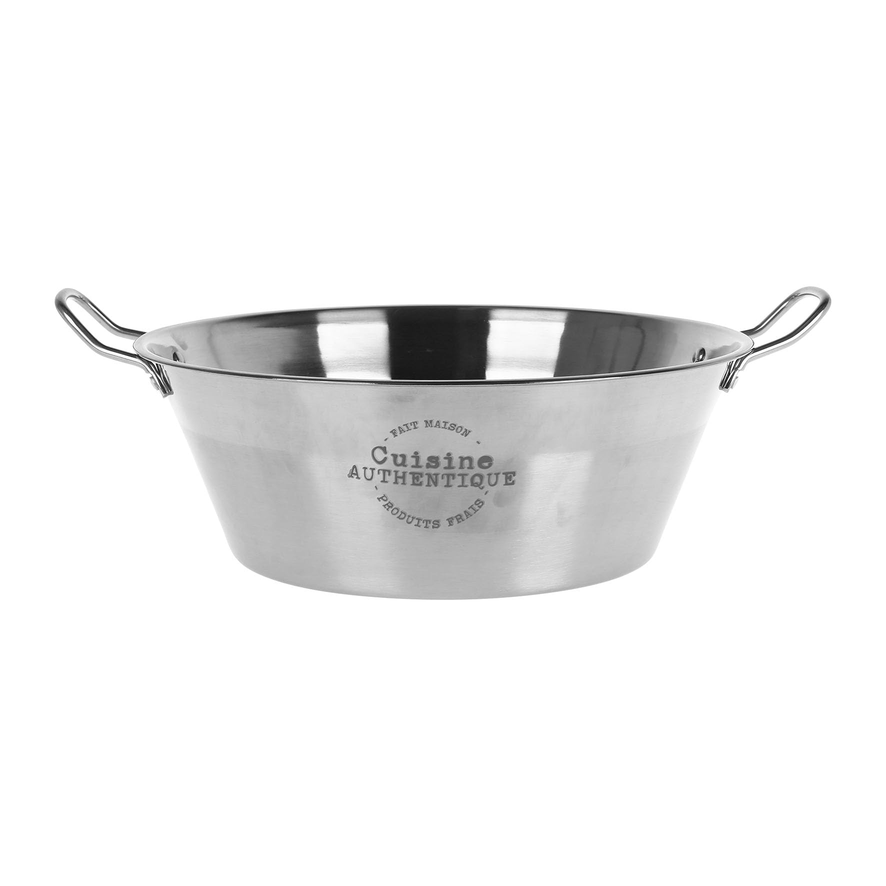 Turbofee 533114 - Vaschetta per marmellate, in acciaio inossidabile, volume utile 10 litri, Ø 39,5 cm, H 14 cm, tutti i fuochi, tranne induzione