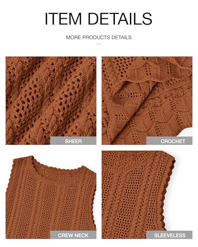 Image of KIRUNDO Beach Vacation Clothes for Women Spring Summer Crochet Sweater Vest Tank Tops Cover Ups Resort Cruise Outfits 2026
