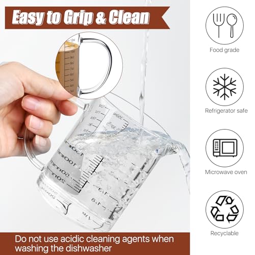 3 Pack Vasos Medidores de Vidrio 1, 2 y 4 Tazas miniatura 5