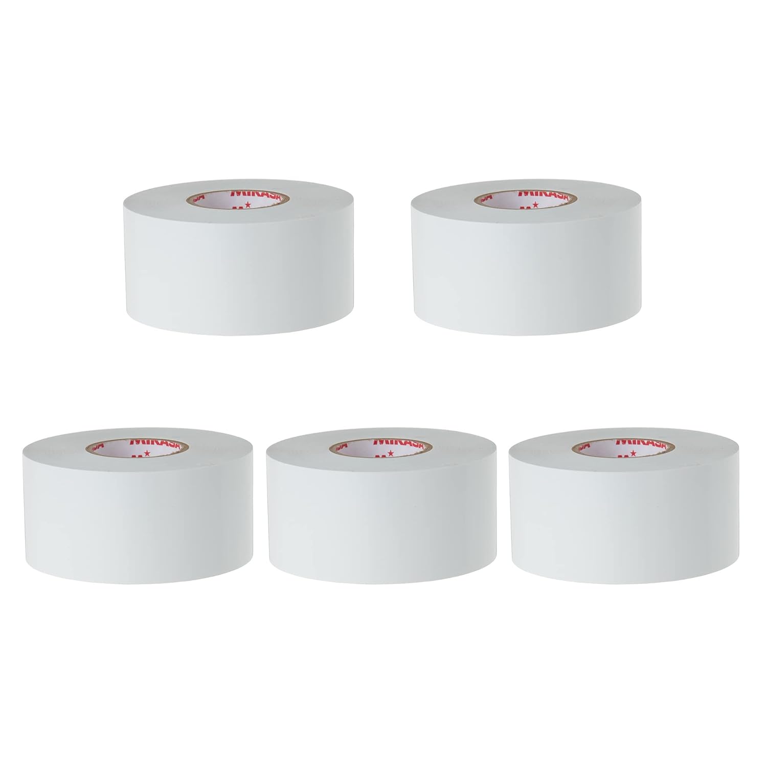 MIKASA LTV-4025 W Line Tape, White, Vinyl (Stretchable Type), Width 1.6 inches (40 mm) x 9.8 ft (25 m) x 5 Rolls, Pack of 5